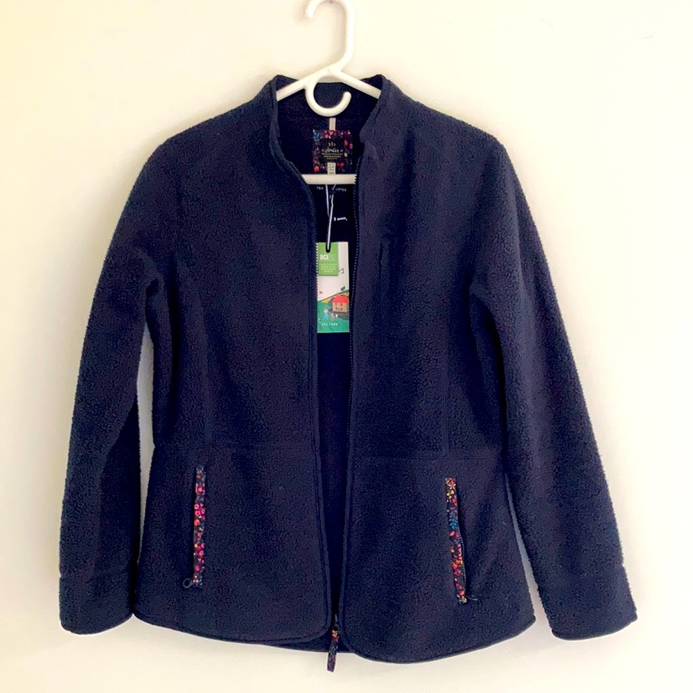 Joules fleece. New with tags. Navy with floral detail.